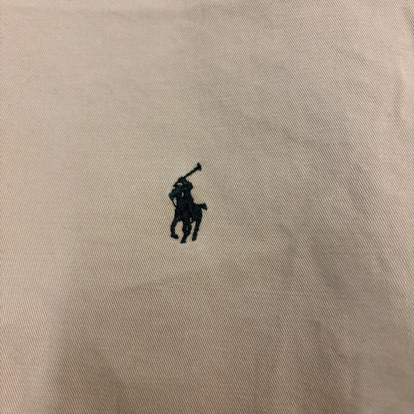 Y2K Polo Ralph Lauren long Sleeve Shirt Mens XL Tan Button Down Black Pony - Picture 3 of 10